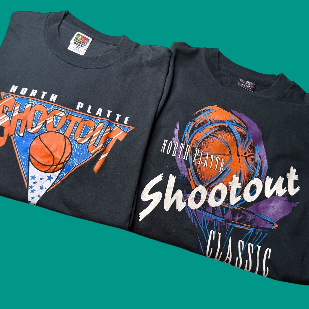 Lot of 2 North Platte Shootout Basketball T Shirt XXL Nebraska Vintage USA